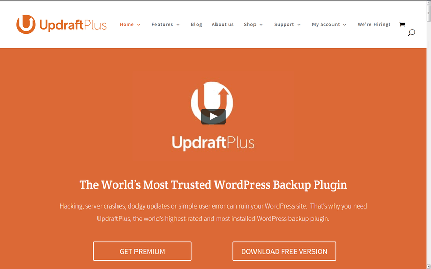 UpDraftPlus home page